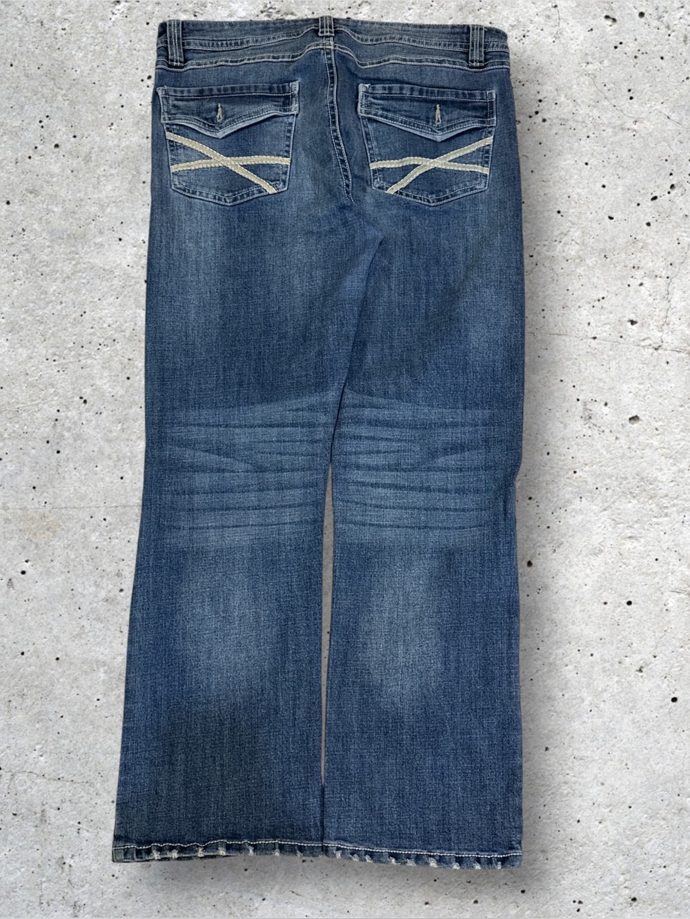 TK Axel Men's Jeans Blue Denim Bootcut Jeans, Designer Pockets Sz 36x32 See Pics